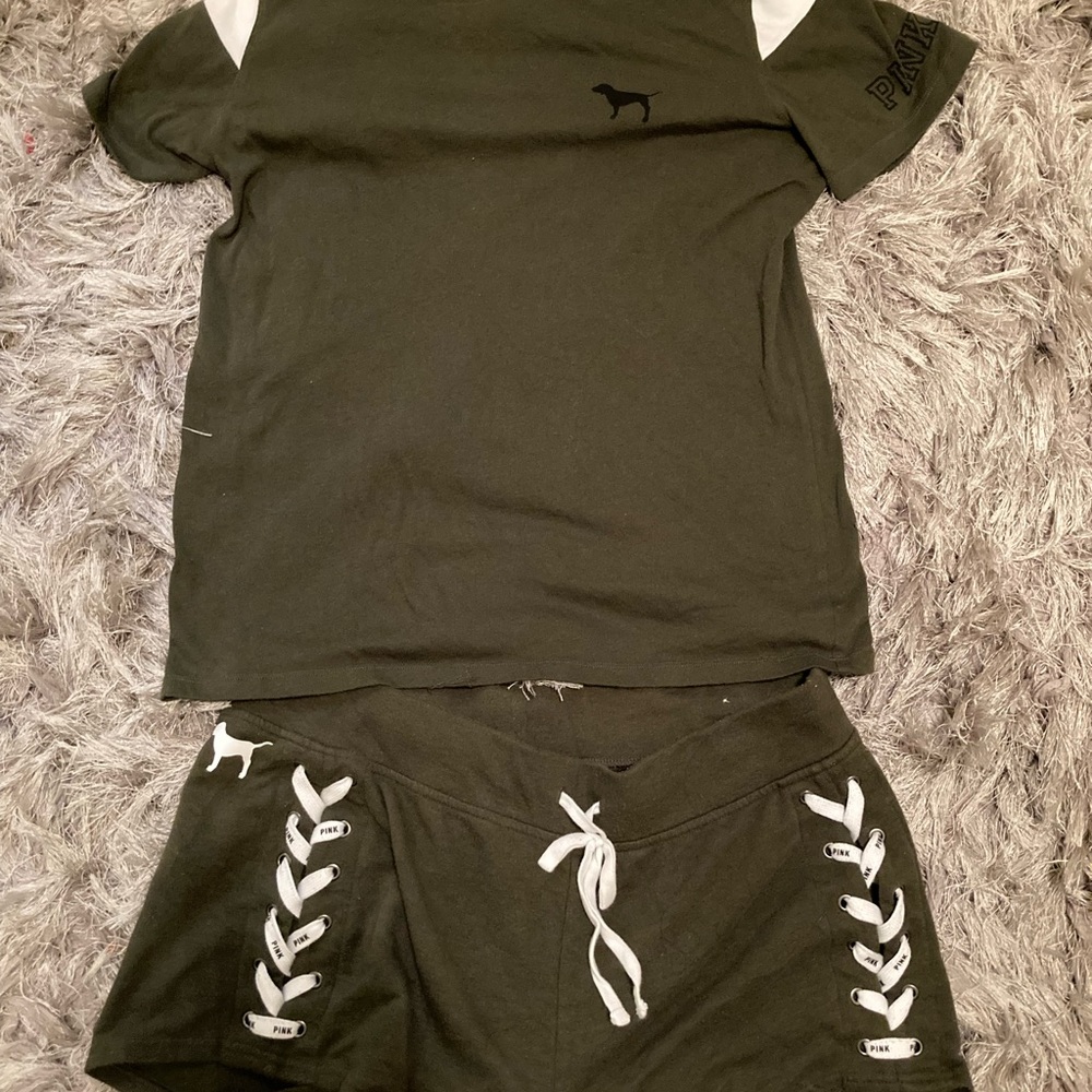 Victoria Secert PINK Green Outfit Set